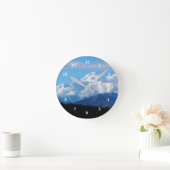 Alaska Denali Mountain Landscape写真 ラウンド壁時計 (ホーム)