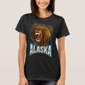 Alaska Grizzly Brown Bear Alaska Tシャツ (正面)
