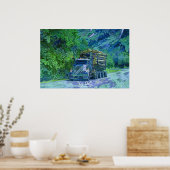 Alaska Highway Cargo Truck Transport Art Poster ポスター (キッチン)