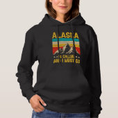 Alaska Is Calling Funny Men Women Alaska Clothing パーカ (正面)