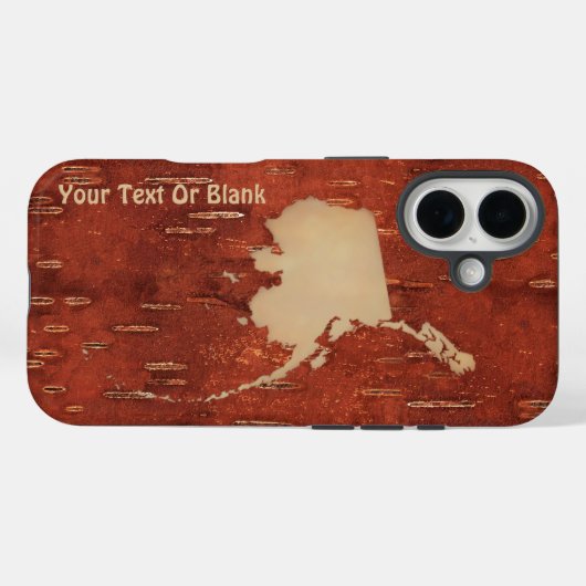 Alaska Map On Inner Birch Bark Case-Mate iPhoneケース (裏面 (横))