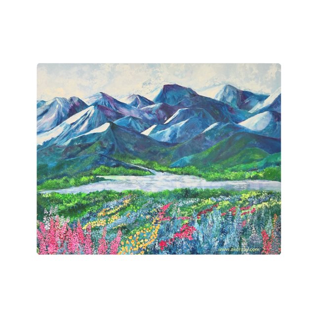 Alaska Monique Mountains  メタルプリント (正面)