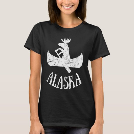 Alaska Moose Moose Canoe Vacation Tシャツ (正面)