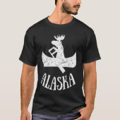 Alaska Moose Moose Canoe Vacation Tシャツ (正面)