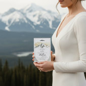 Alaska Mountain Denali Wilderness Neutral Wedding  招待状