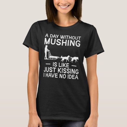Alaska Mushing Dog Sled Rider Huskies Winter Sport Tシャツ (正面)