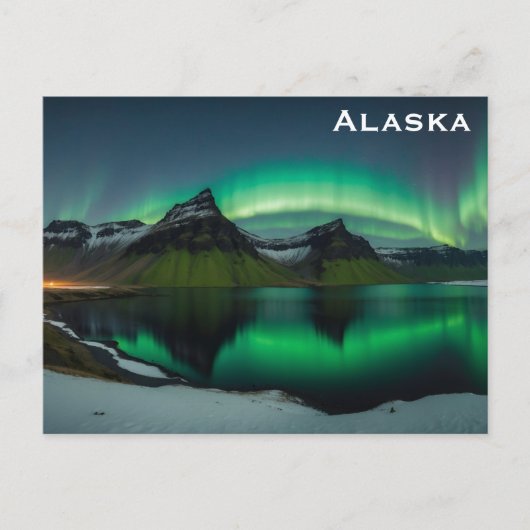 Alaska Northern Lights旅行写真 ポストカード (正面)