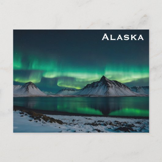 Alaska Northern Lights旅行写真 ポストカード (正面)