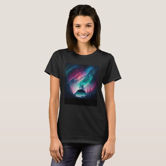 Alaska Northern Lights Aurora Borealis Tシャツ (正面フル)