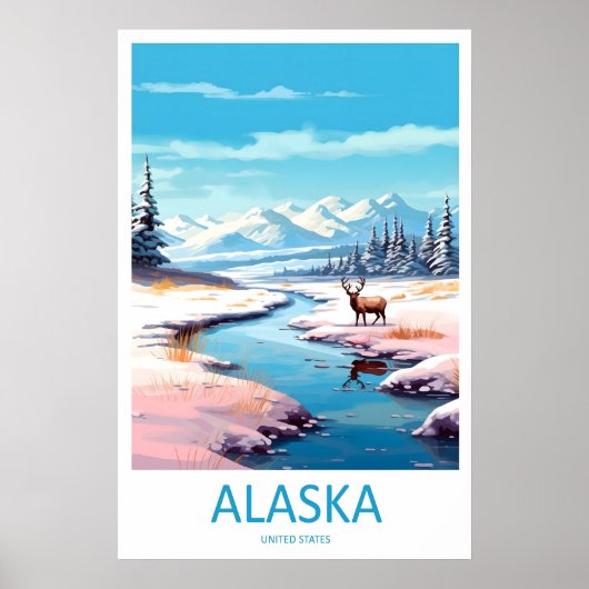 Alaska Park Ski National Poster Vintage Travel ポスター (正面)