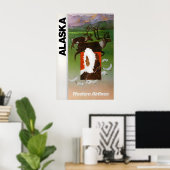 Alaska Print Western Travel Poster Alaskan Art ポスター (ホームオフィス)