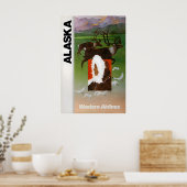 Alaska Print Western Travel Poster Alaskan Art ポスター (キッチン)