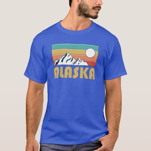 Alaska Retro Vintage Alaska Mountain Souvenir Gift Tシャツ (正面)