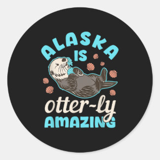 Alaska Sea Otter Vacation Souvenir  ラウンドシール