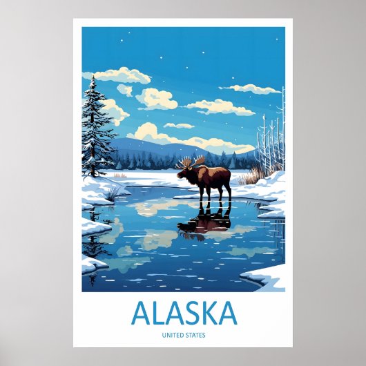 Alaska Ski National Travel Vintage Poster Park ポスター (正面)