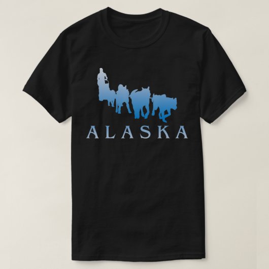 Alaska Sled Dogs Mushing Team Snow Sledding Mounta Tシャツ (デザイン正面)