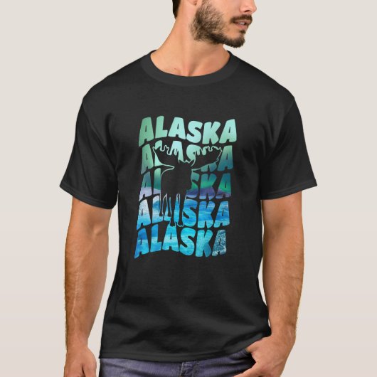 Alaska Souvenir Aurora Borealis Northern Lights Sn Tシャツ (正面)