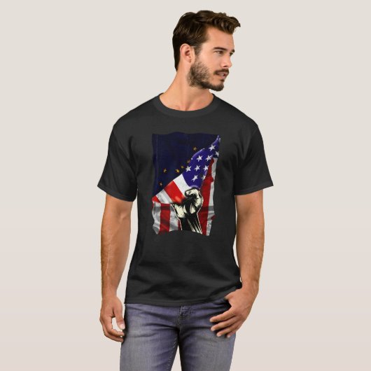 Alaska State Flag Distressed US American Patriotic Tシャツ (正面フル)