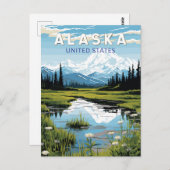 Alaska Travel Art Vintage ポストカード (正面/裏面)