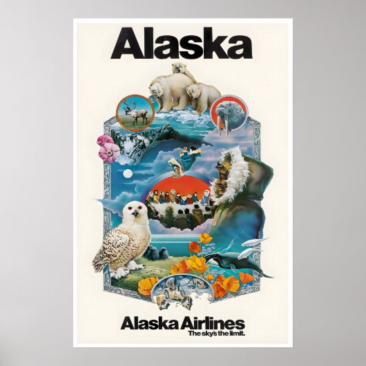 Alaska Travel Poster Alaskan Art Print ポスター (正面)