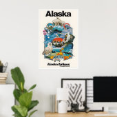 Alaska Travel Poster Alaskan Art Print ポスター (ホームオフィス)