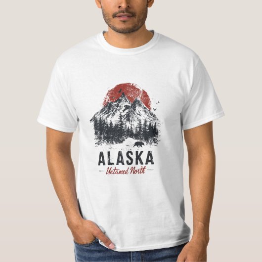 Alaska Untamed North Mountain Wilderness Outdoor Tシャツ (正面)