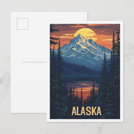 Alaska USA Art Vintage Travel ポストカード (正面/裏面)