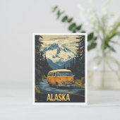 Alaska USA Vintage Illustration Travel ポストカード (スタンド正面)