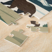 Alaska Vintage Travel Grizzly Bear ジグソーパズル (側面)