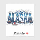 Alaska Wilderness Sticker | Winter Cabin Landscape シール (シート)