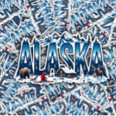 Alaska Wilderness Sticker | Winter Cabin Landscape シール