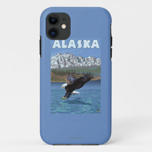 AlaskaBaldのワシのヴィンテージ旅行ポスター iPhone 11 ケース