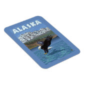 AlaskaBald Eagleヴィンテージ旅行ポスター マグネット (右側)