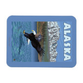 AlaskaBald Eagleヴィンテージ旅行ポスター マグネット (横)