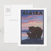 AlaskaBearとCub ポストカード (正面/裏面)