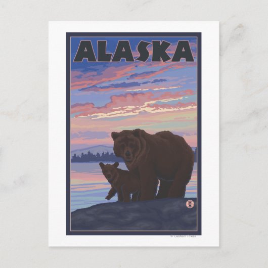 AlaskaBearとCub ポストカード (正面)