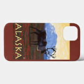 AlaskaCaribouヴィンテージ旅行ポスター Case-Mate iPhoneケース (裏面 (横))