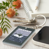 AlaskaCrabのボートのヴィンテージ旅行ポスター キーホルダー (正面右)