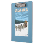 AlaskaDogsleddingのヴィンテージ旅行ポスター クリップボード (左)