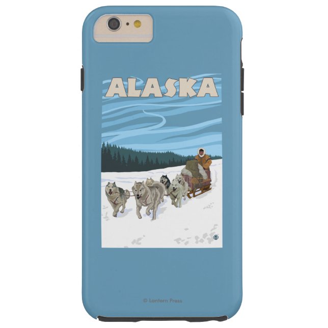 AlaskaDogsleddingのヴィンテージ旅行ポスター Case-Mate iPhoneケース (裏面)