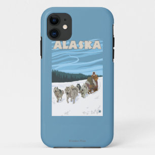 AlaskaDogsleddingのヴィンテージ旅行ポスター iPhone 11 ケース
