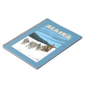 AlaskaDogsledingヴィンテージ旅行ポスター ノートブック (左側)