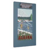 AlaskaFlyの漁師のヴィンテージ旅行ポスター クリップボード (右)