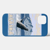 AlaskaHumpbackのクジラのヴィンテージ旅行ポスター Case-Mate iPhoneケース (裏面 (横))