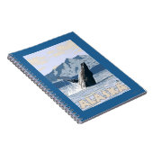 AlaskaHumpbackホエールヴィンテージ旅行ポスター ノートブック (右側)