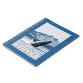 AlaskaHumpbackホエールヴィンテージ旅行ポスター ノートブック (左側)