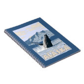 AlaskaHumpbackホエールヴィンテージ旅行ポスター ノートブック (右側)