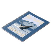AlaskaHumpbackホエールヴィンテージ旅行ポスター ノートブック (左側)