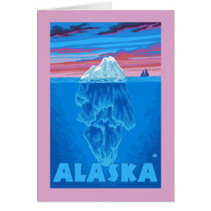 AlaskaIcebergのヴィンテージ旅行ポスター