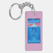AlaskaIcebergのヴィンテージ旅行ポスター キーホルダー (正面左)